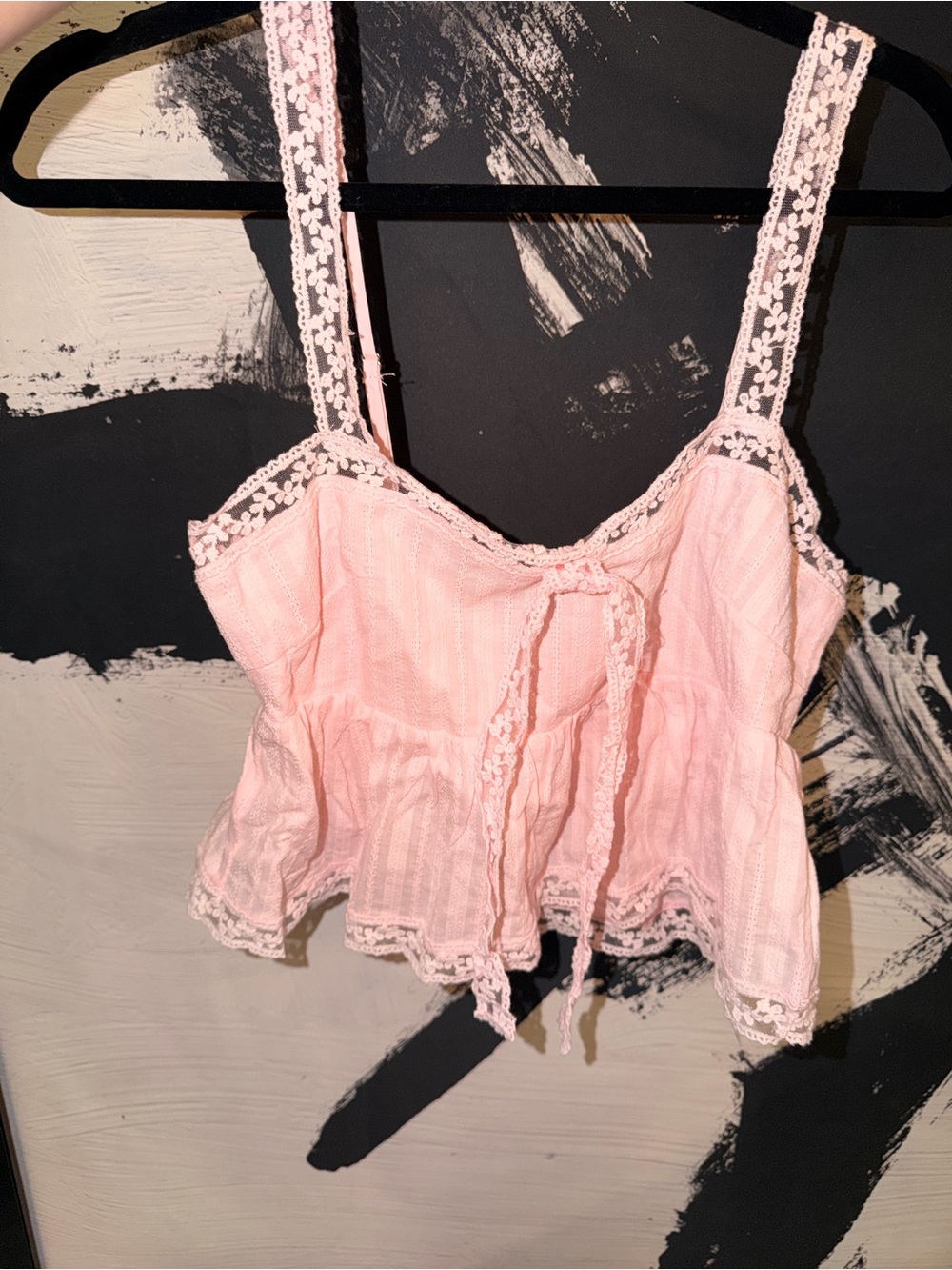 Altar'd State Light Pink Lace Peplum Cami